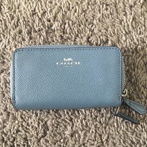 NWT Coach Small Double Zip Card Case Dusk